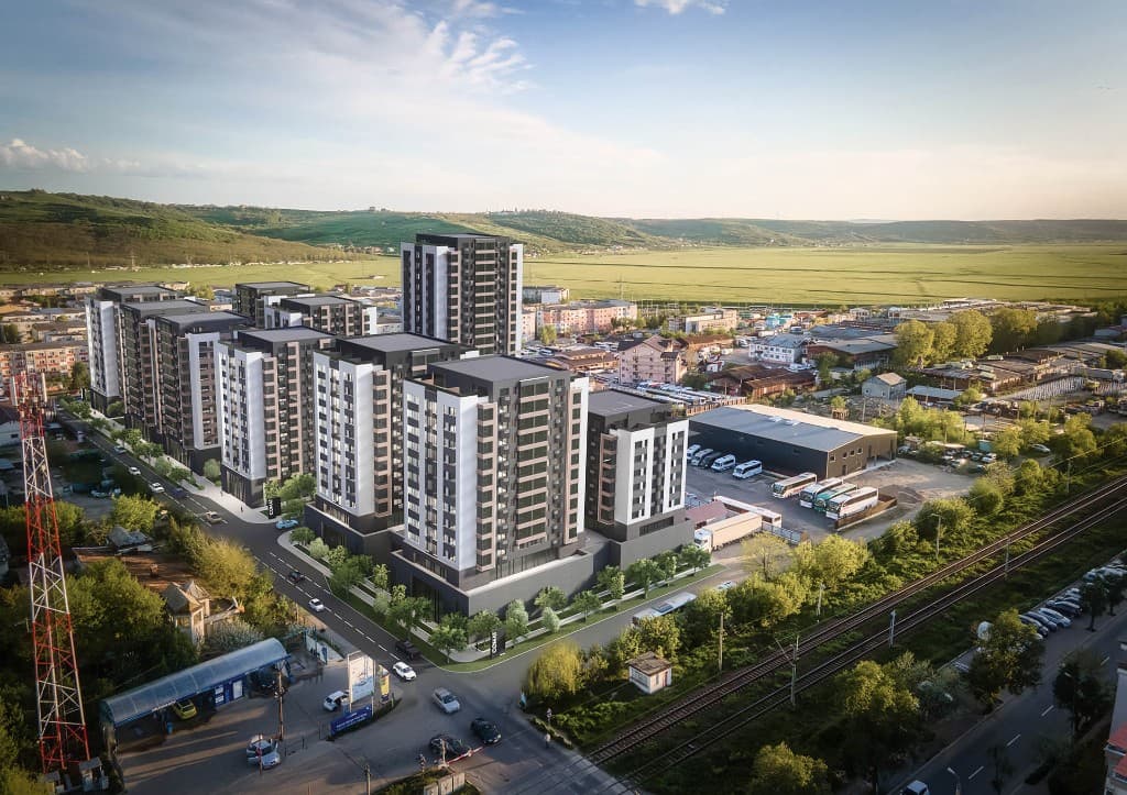 Vedere de ansamblu Comat Towers Iași