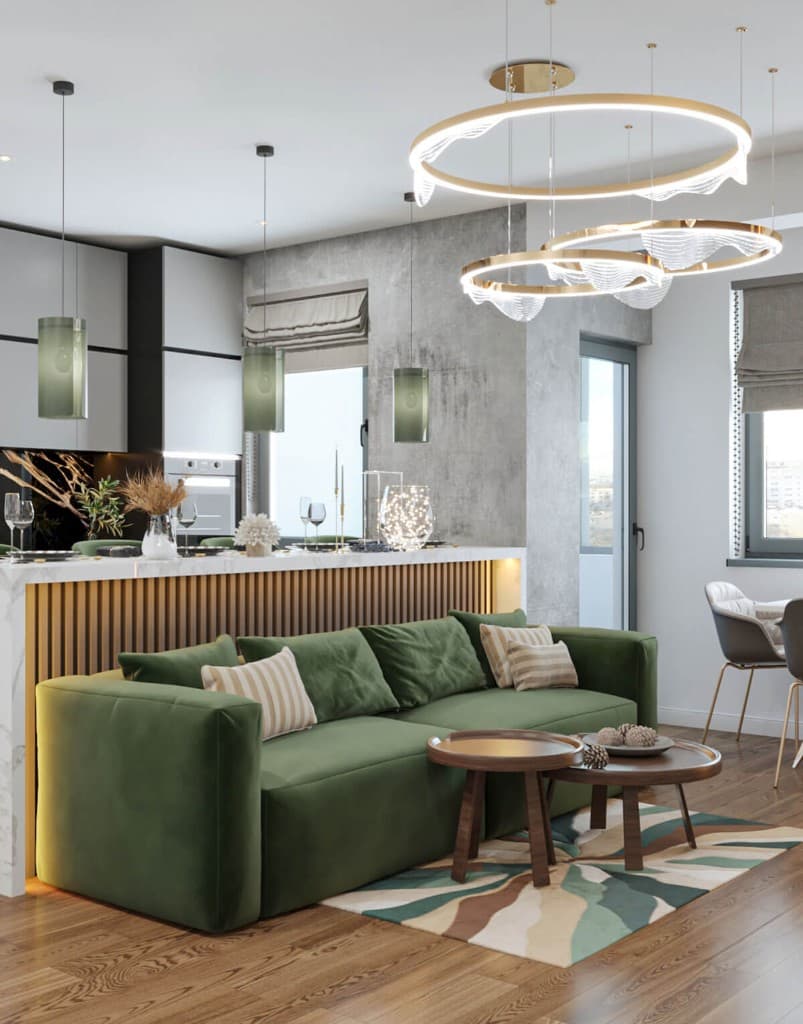 Zonă lounge cu finisaje premium